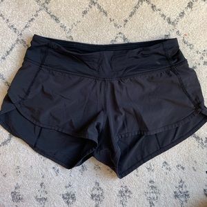 LULULEMON Black Speed Up 2.5 Shorts- Size 4